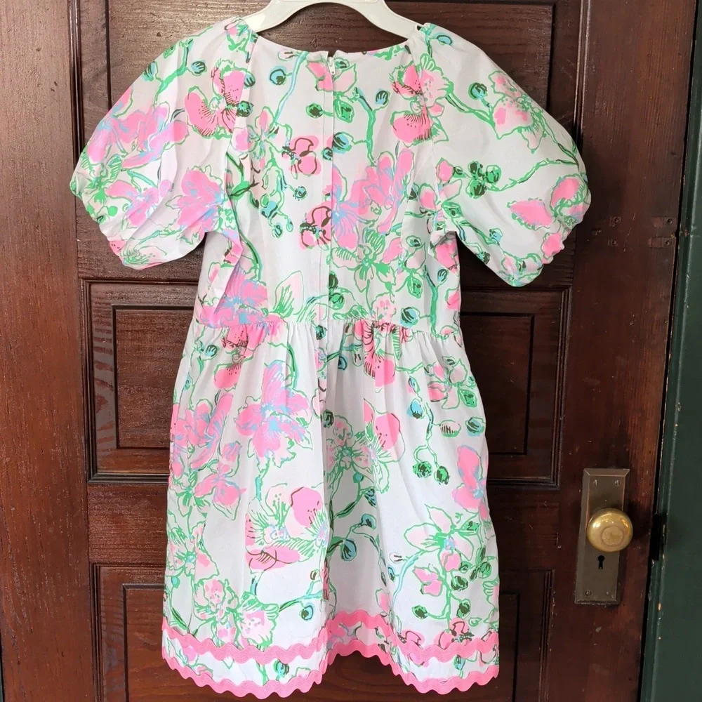 Lilly Pulitzer Mini Knoxlie Dress In Multi Oversized Orchids 12 - Picture 9 of 13